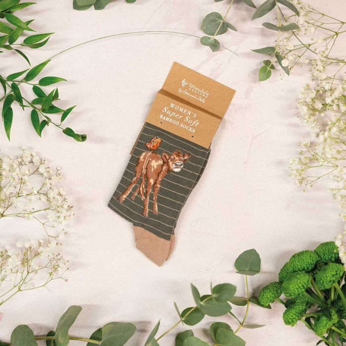 Wrendale Womens Bamboo Socks Fluttery Fabulous (Calf) - Bear Country Kitchen