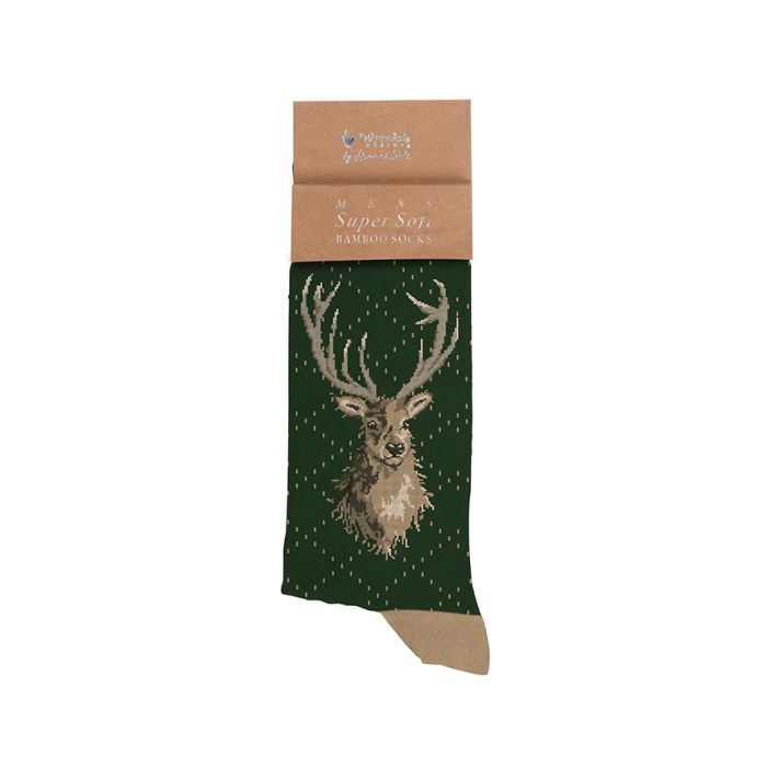 Wrendale Men's Bamboo Sock Portrait of A Stag - Bear Country Kitchen