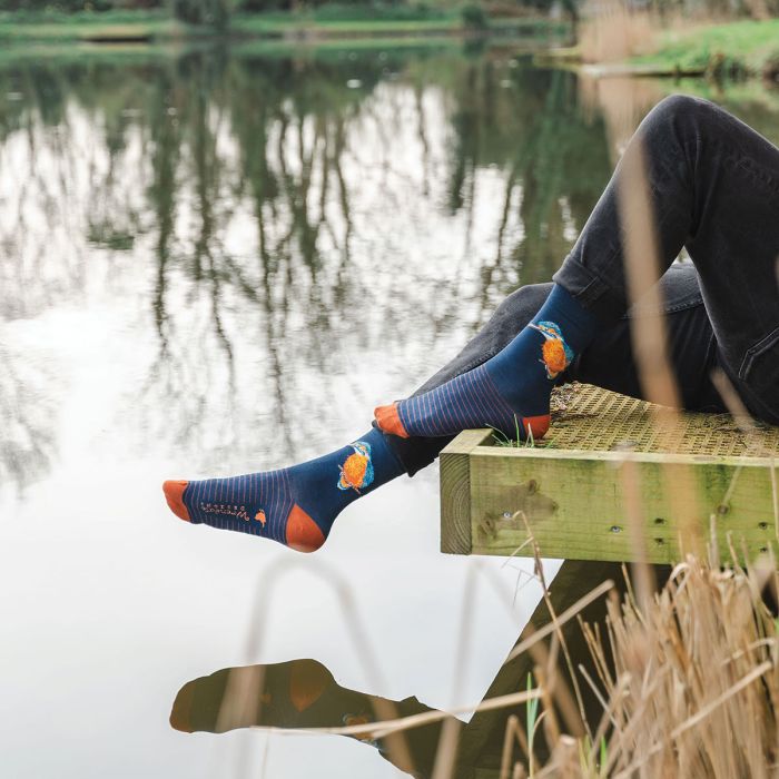 Wrendale Men's Bamboo Sock The Riverband Kingfisher - Bear Country Kitchen