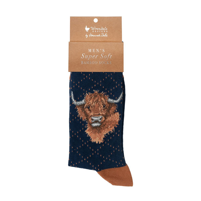 Wrendale Mens Bamboo Sock Highland Heathers (Cow) - Bear Country Kitchen