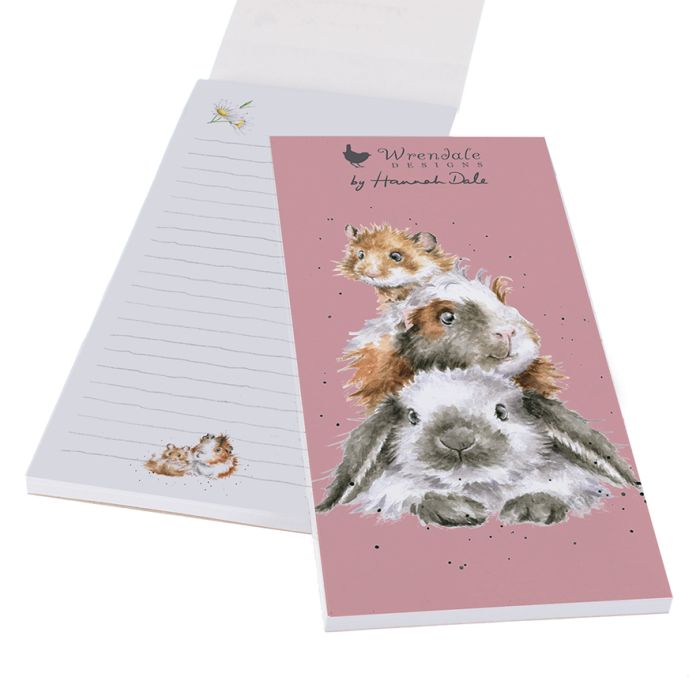 Wrendale Magnetic Notepad Piggy In The Middle (Rabbit) - Bear Country Kitchen