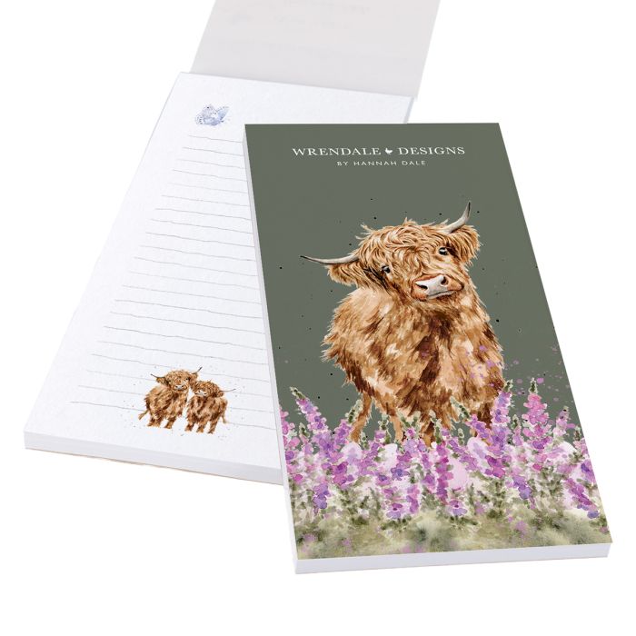 Wrendale Magnetic Notepad Highland Cow