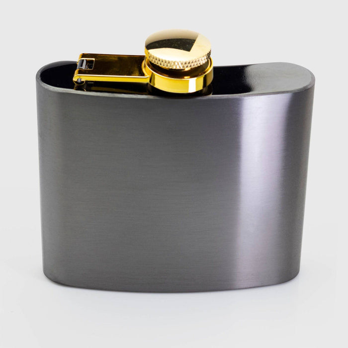 Taproom Hip Flask Black With Brass Lid - Bear Country Kitchen