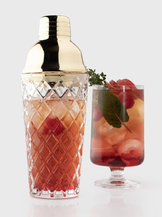 TEW Taproom Embossed Glass Cocktail Shaker Gold - Bear Country Kitchen