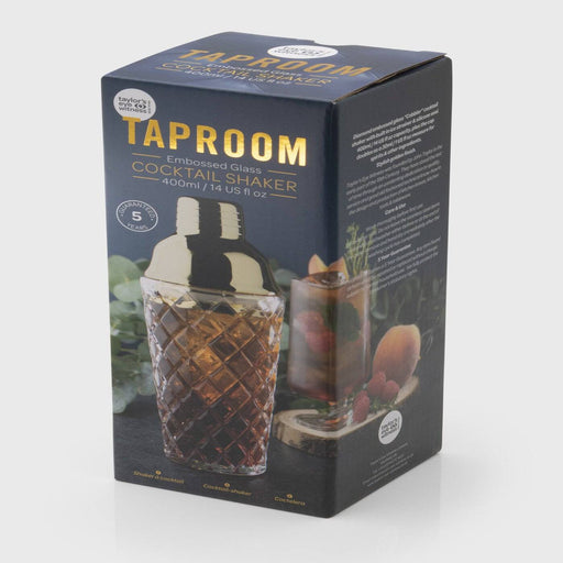 TEW Taproom Embossed Glass Cocktail Shaker Gold - Bear Country Kitchen