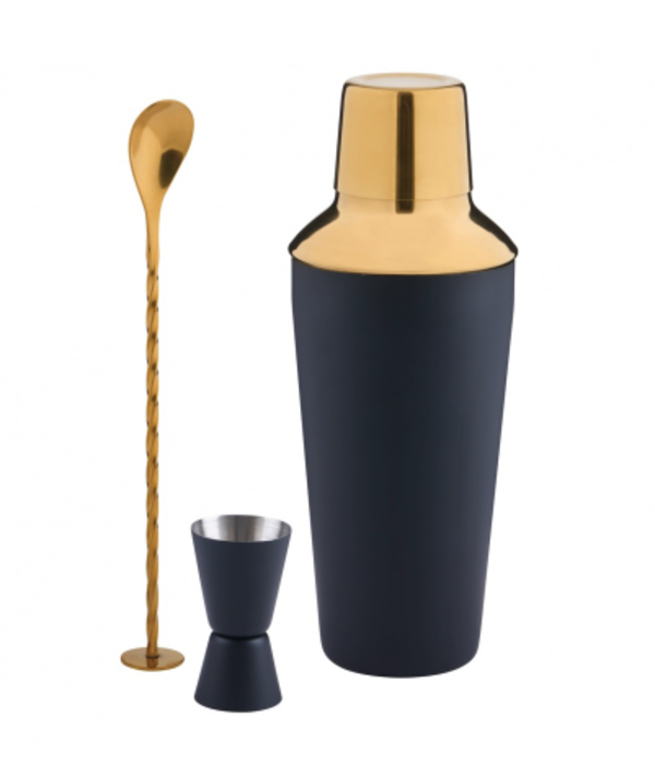 Trudeau Mixology Set Of 3 Black & Gold - Bear Country Kitchen