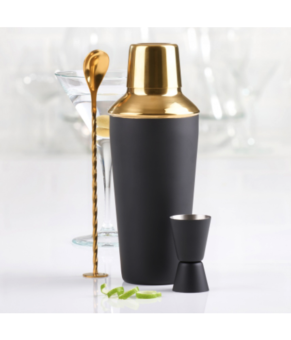 Trudeau Mixology Set Of 3 Black & Gold - Bear Country Kitchen