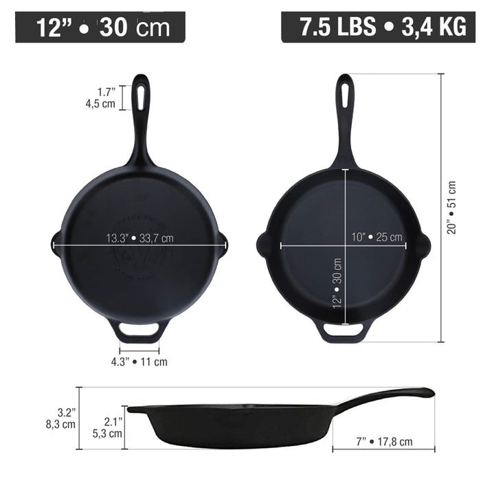 Victoria Cast Iron Skillet 12" - Bear Country Kitchen