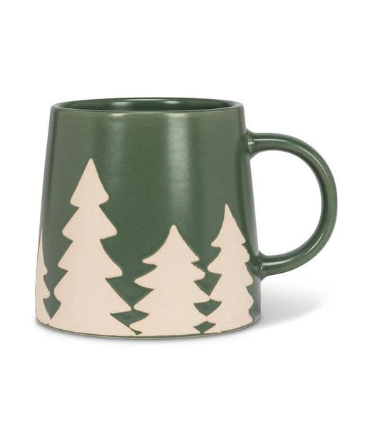 Abbott Wide Base Mug Pine Trees Green - Bear Country Kitchen