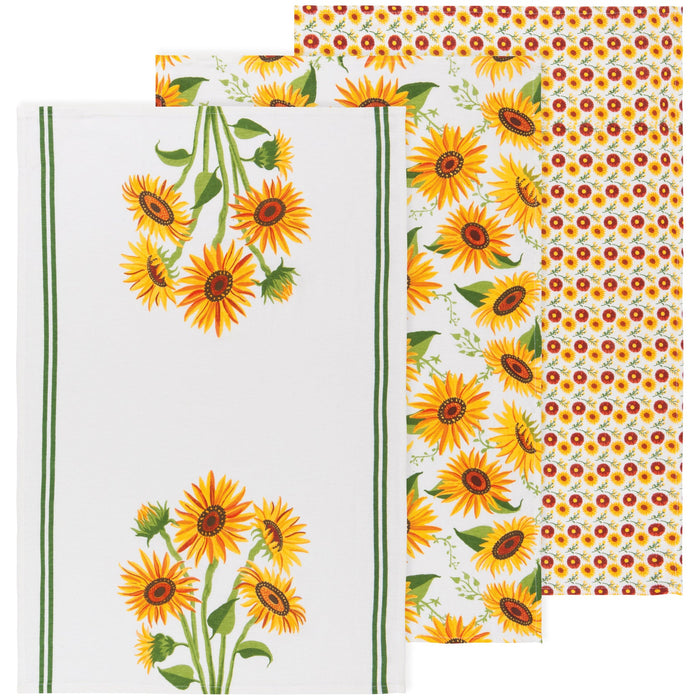 Danica Now Designs Floursack Dishtowels Set Of 3 Sunflower Splendor - Bear Country Kitchen