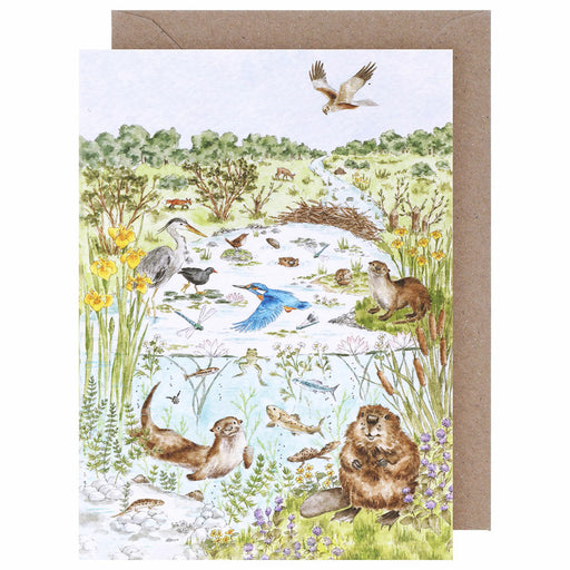 Wrendale Card Pack Of 8 The Riverbank - Bear Country Kitchen