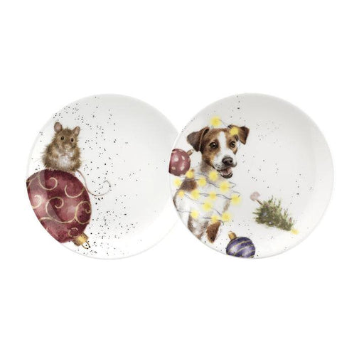 Wrendale Set of 2 Coupe Plates 6.5 Mouse and Dog - Bear Country Kitchen
