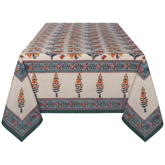 Danica Heirloom Block Print Tablecloth Marigold 152 x 228CM - Bear Country Kitchen