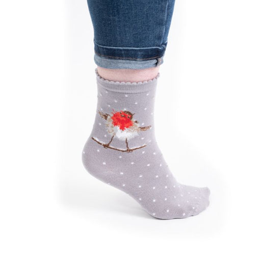 Wrendale Womens Bamboo Sock Jolly Robin - Bear Country Kitchen