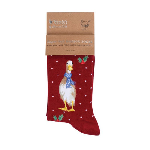 Wrendale Mens Bamboo Sock Christmas Scarf Duck - Bear Country Kitchen