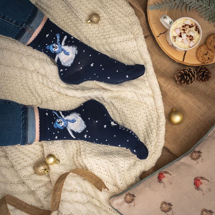 Wrendale Womens Bamboo Sock Winter Wonderland (Penguin)