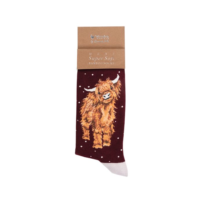 Wrendale Mens Bamboo Sock A Highland Christmas - Bear Country Kitchen