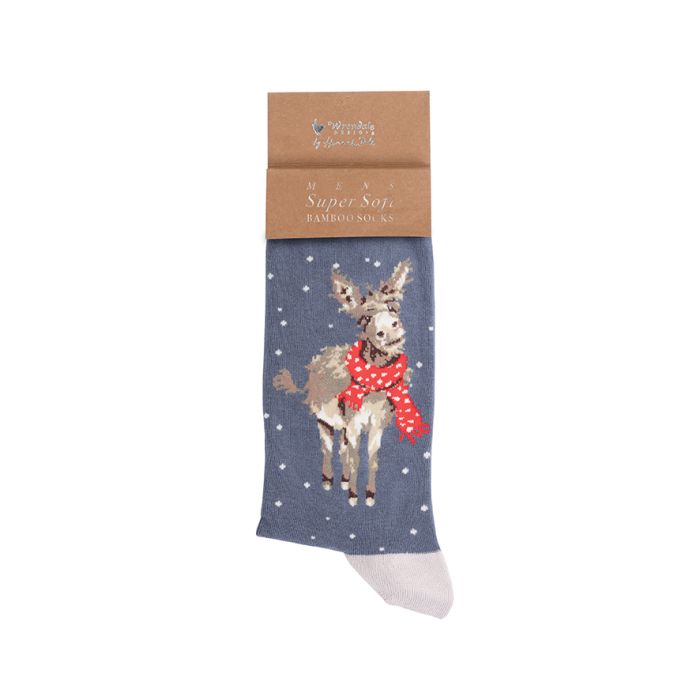 Wrendale Mens Bamboo Socks All Wrapped Up (Donkey) - Bear Country Kitchen