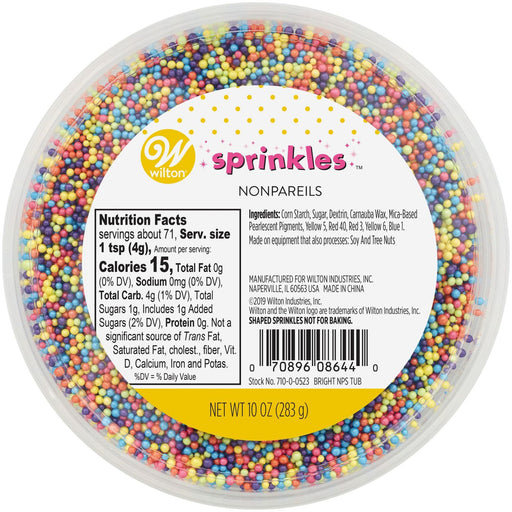 Wilton Sprinkle Mix Bright Nonpareil Tub 10.05OZ - Bear Country Kitchen